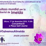 Dilluns 17 desembre #SalvemImelda a les 19.30 Plaça Sant Jaume